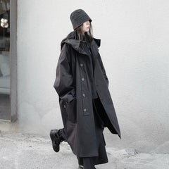 Oversized Not Today Hooded Trench Coat