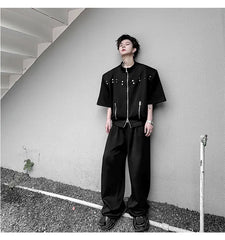 Men's Black Rebel Baggy Streetwear Set