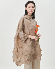Luxury Plissé High-Neck Top