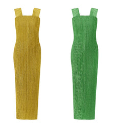 2-Piece Plissé Cape Dress