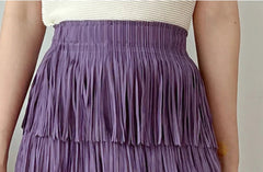 Luxury Plissé Fringe Skirt