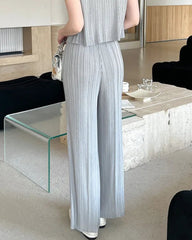 Fluid Pleat Wide-Leg Pants