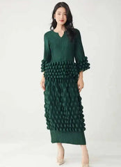 Luxury Bubble Pleat Skirt Set