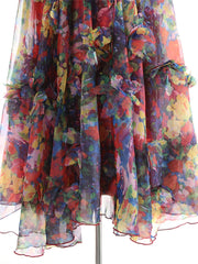 Floral Appliqué Pull-On Skirt