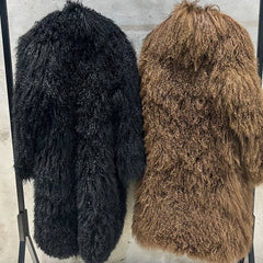 Luxury Genuine Mongolian Sheepskin Fur Coat