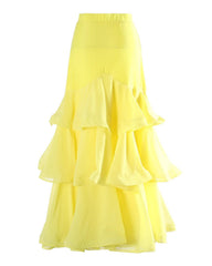 Luxury High-Waisted Ruffle Skirt