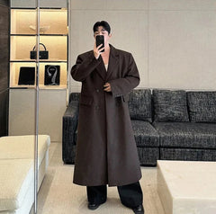 Men’s Warm Designer Wool Blend Trench Coat