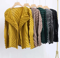 Luxe Pleated Geometric Cardigan