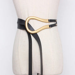 HEYFANCYSTYLE PU Leather Oversized U Belt