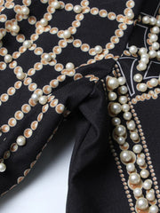 Women's Luxe Pearl Embellished Boyfriend Blazer