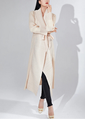 Premium Formal Plissé Duster Coat