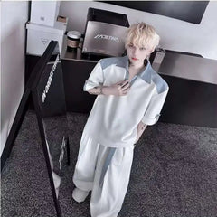 Men's Cotton Wide Leg Pant Set