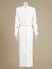 Luxury Crystal Top & Long Skirt Set