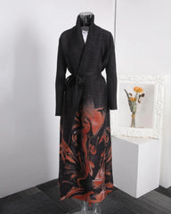 Luxury Pleated Longline Duster