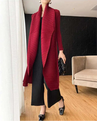 Luxury Open-Front Plisse Duster