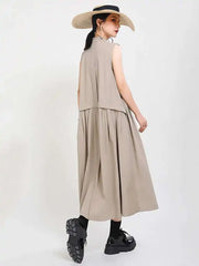 Luxury Oversized Sleeveless Shirt Dress
