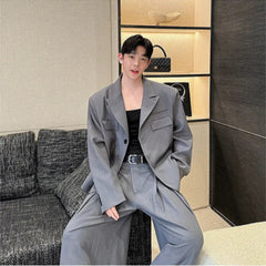 Men's Oversized Suit with Wide Leg Trousers
