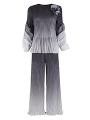 Luxe Japanese Pleated Two-Piece Set