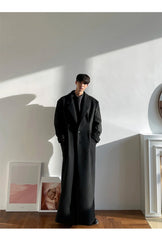 Men's Luxury Floor Length Long Wool Trench Coat