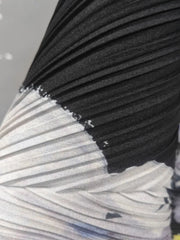 Irregular Plissé 3/4 Sleeve Top