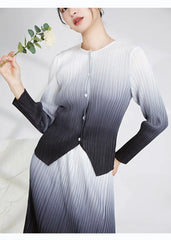 Plissé Ombre Blouse & Skirt Set