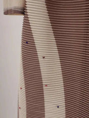 Luxury Plissé Geometric Long Coat