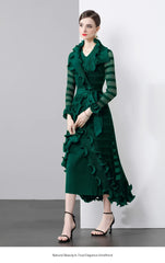 Women's 2-Piece Pleated Coat & Sleeveless Dress Set