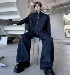 Men's Luxury Wide-Leg Jean & Jacket