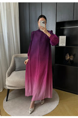 Women's Ombre Oversized Pleated Long Dress