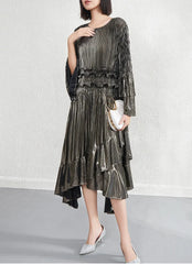 Luxury Ruffle Pleated Dress