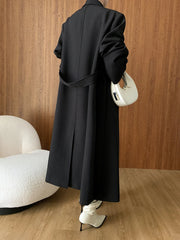 Women's Elegant Draped Collar Trench Coat