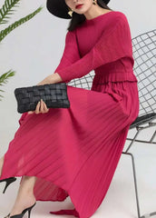 Formal Plissé Asymmetric Dress