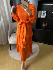 Women's Giselle Pleated Long Sleeve Dress