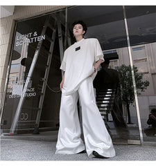 Men's Oversized Sequin Shirt and Wide-Leg Pants Set