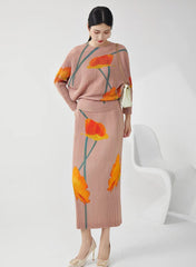 Luxury Formal Pleated Skirt Set