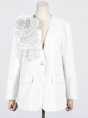 Luxury 3D Flower Blazer