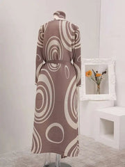 Luxury Plissé Geometric Long Coat