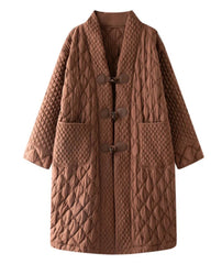 Thick Pleated Quilted Coat
