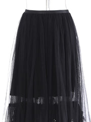 Luxury Lace Embroidered Tulle Skirt