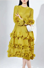 Luxury Plissé Pleated Cocktail Dress