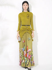 Petite Japanese Pleated Butterfly Skirt Set