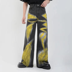 Men’s Charcoal Graffiti Jeans