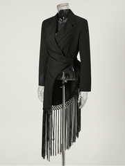 Luxury Asymmetric Fringe Blazer