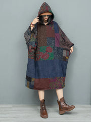 Women's Oversized Cotton Block Print Maxi Dress