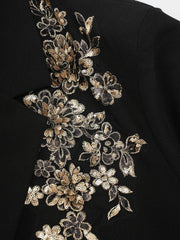 Floral Embroidered Sequin Blazer
