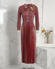 Luxury Floral Plissé Dress