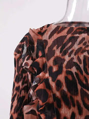Luxury Leopard Pleated Dress