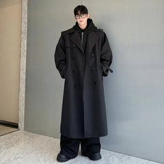 Men's Shoulder Padded Oversized Trench Coat | Luxury Streetwear