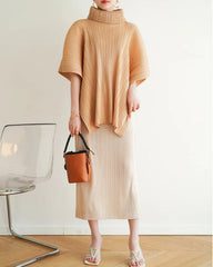 Luxury Pleated Short Sleeve Top