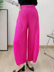 Plissé Pleated Wide-Leg Trousers